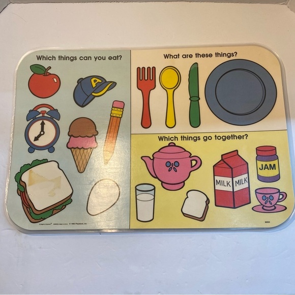 4 Vintage Kids Placemats Playskool Sesame Street Trolls - Picture 3 of 13